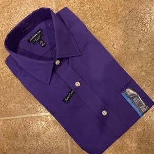 MUST GO! NEW! CROFT & BARROW EASY CARE PURPLE DRESS SHIRT 16 1/2  -  36/37 ARM